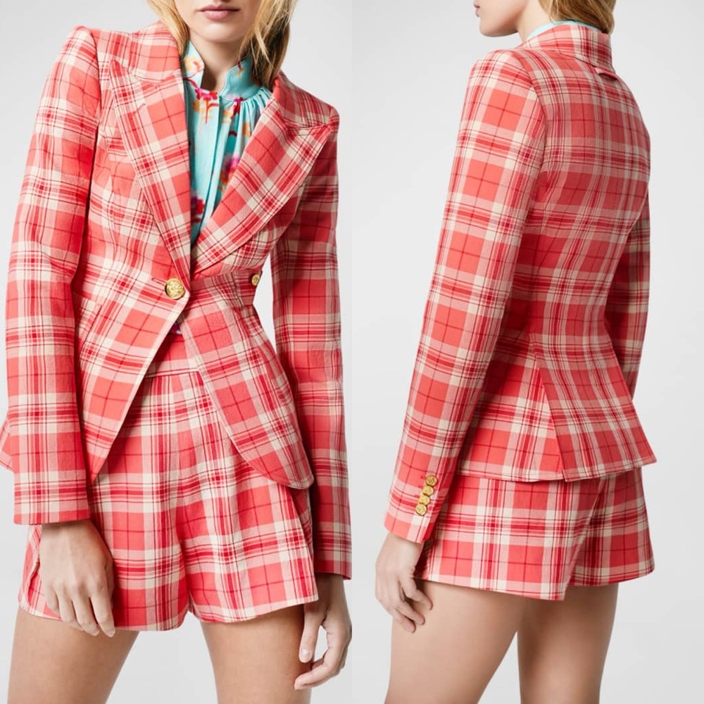 NWOT Smythe
Duchess Patch Pocket Plaid Blazer Size 4 $795